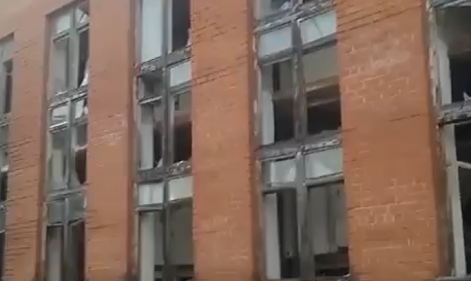 Появилось видео с места падения беспилотника в Суворовском районе