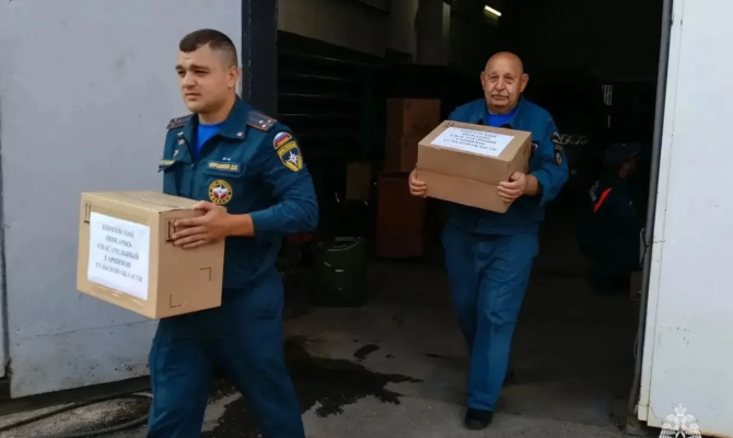 Киреевские спасатели отправили гуманитарный груз бойцам в зону СВО