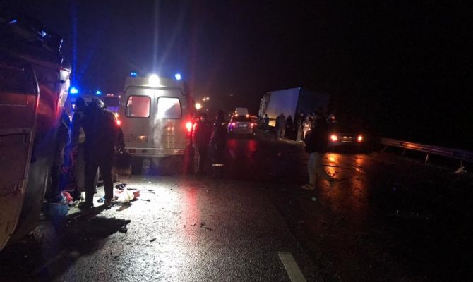 В Тульской области перевернулся пассажирский автобус: есть пострадавшие