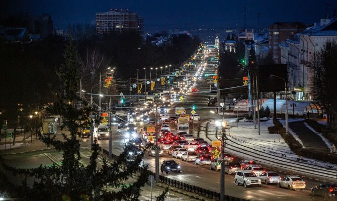 Вечером 22 декабря Тула «встала» в 9-балльных пробках