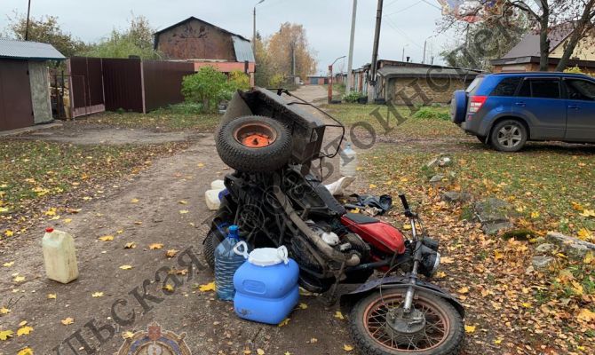 В Киреевском районе пьяный водитель перевернулся на самодельном трицикле