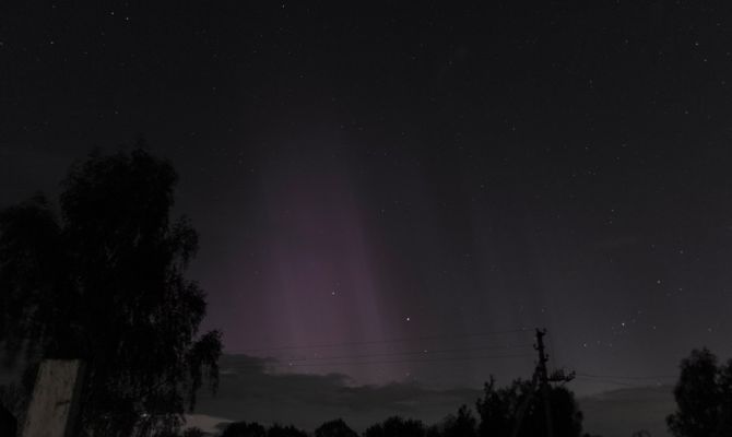 Ночью в Тульской области снова было видно полярное сияние