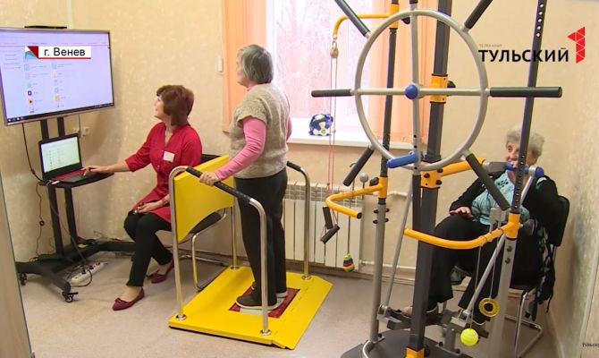 Для реабилитации пенсионеров в Тульской области поступили новые тренажеры