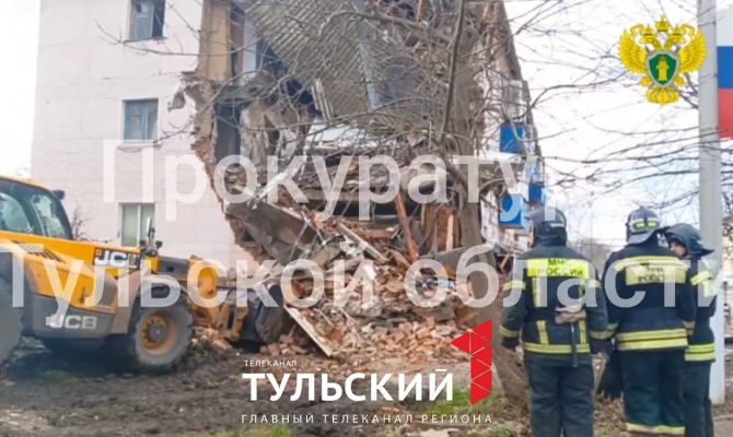 Появилось видео с места взрыва газа в многоквартирном доме под Тулой