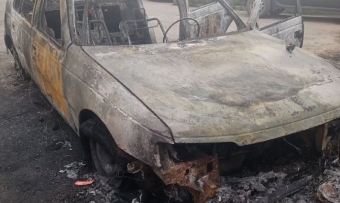 В поселке под Тулой сгорел автомобиль