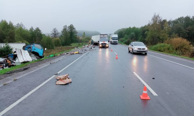 Появились подробности смертельного ДТП с тремя грузовиками под Тулой