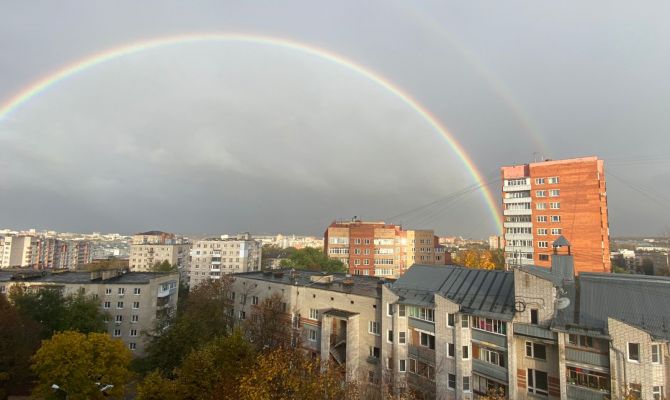 В небе над Тулой появилась октябрьская радуга