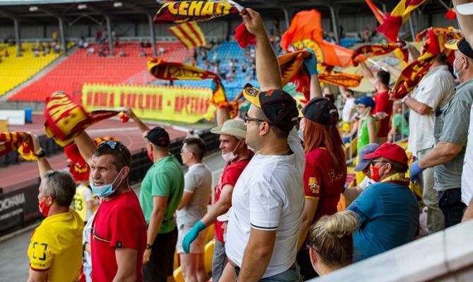 После первого тайма тульский «Арсенал» проигрывает «Ахмату» на своем поле