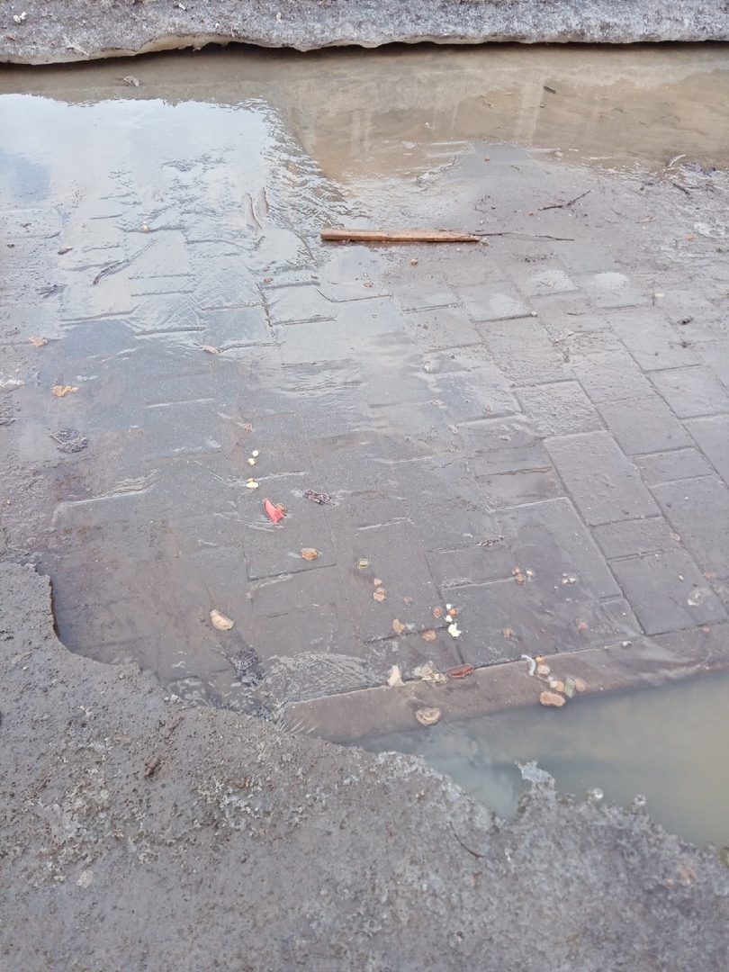 В Туле канализационными стоками затопило улицу Металлургов