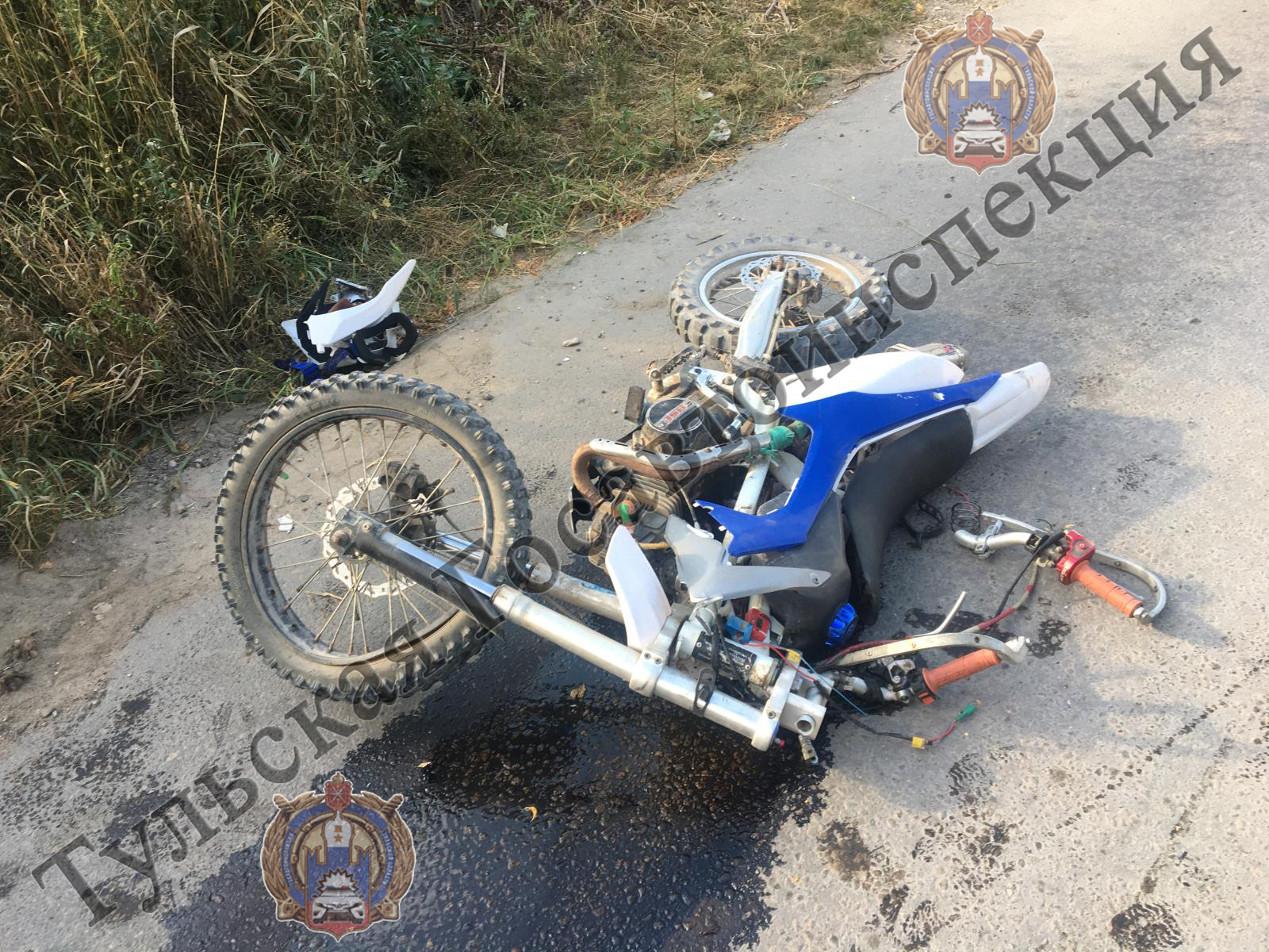В Туле на дороге сбили 15-летнего мотоциклиста без прав