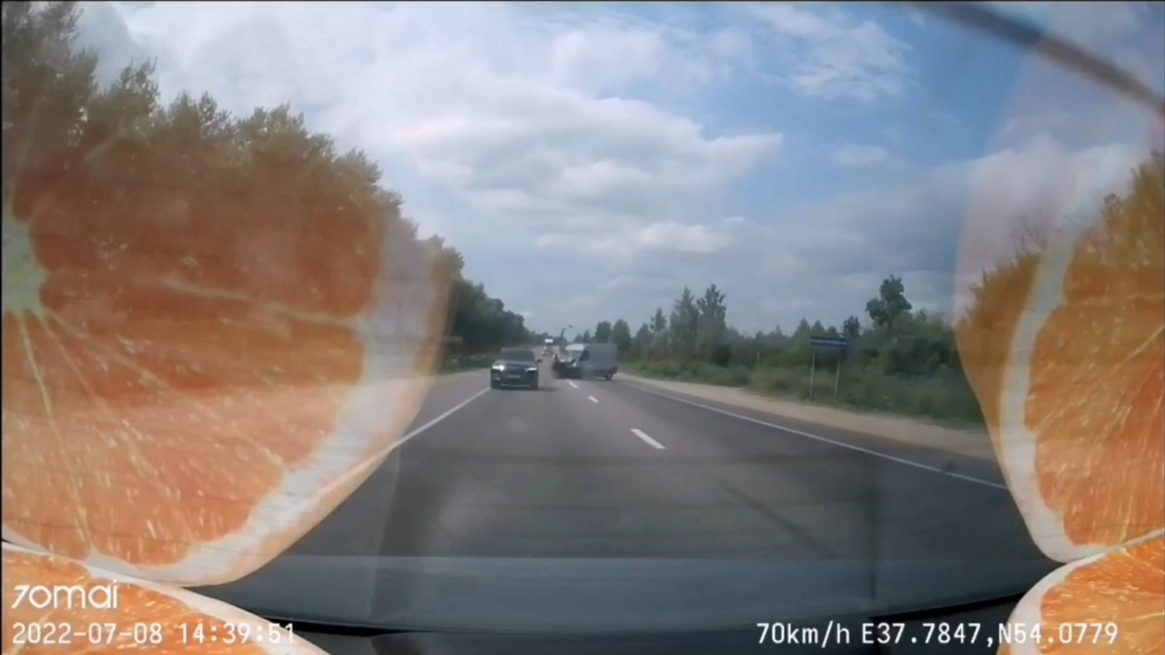 Появилось видео смертельного ДТП с мотоциклом на Новомосковском шоссе в Туле