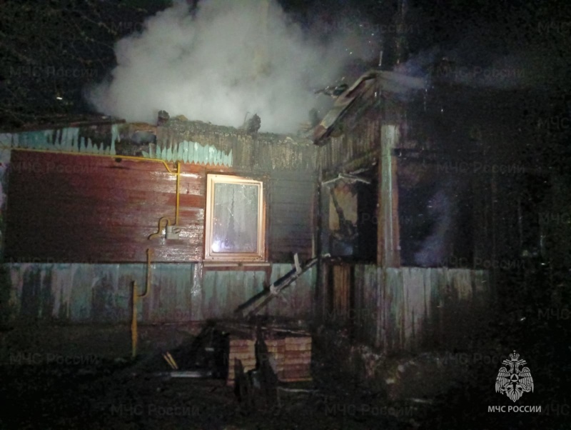 На пожаре в частном доме в Донском два человека получили ожоги