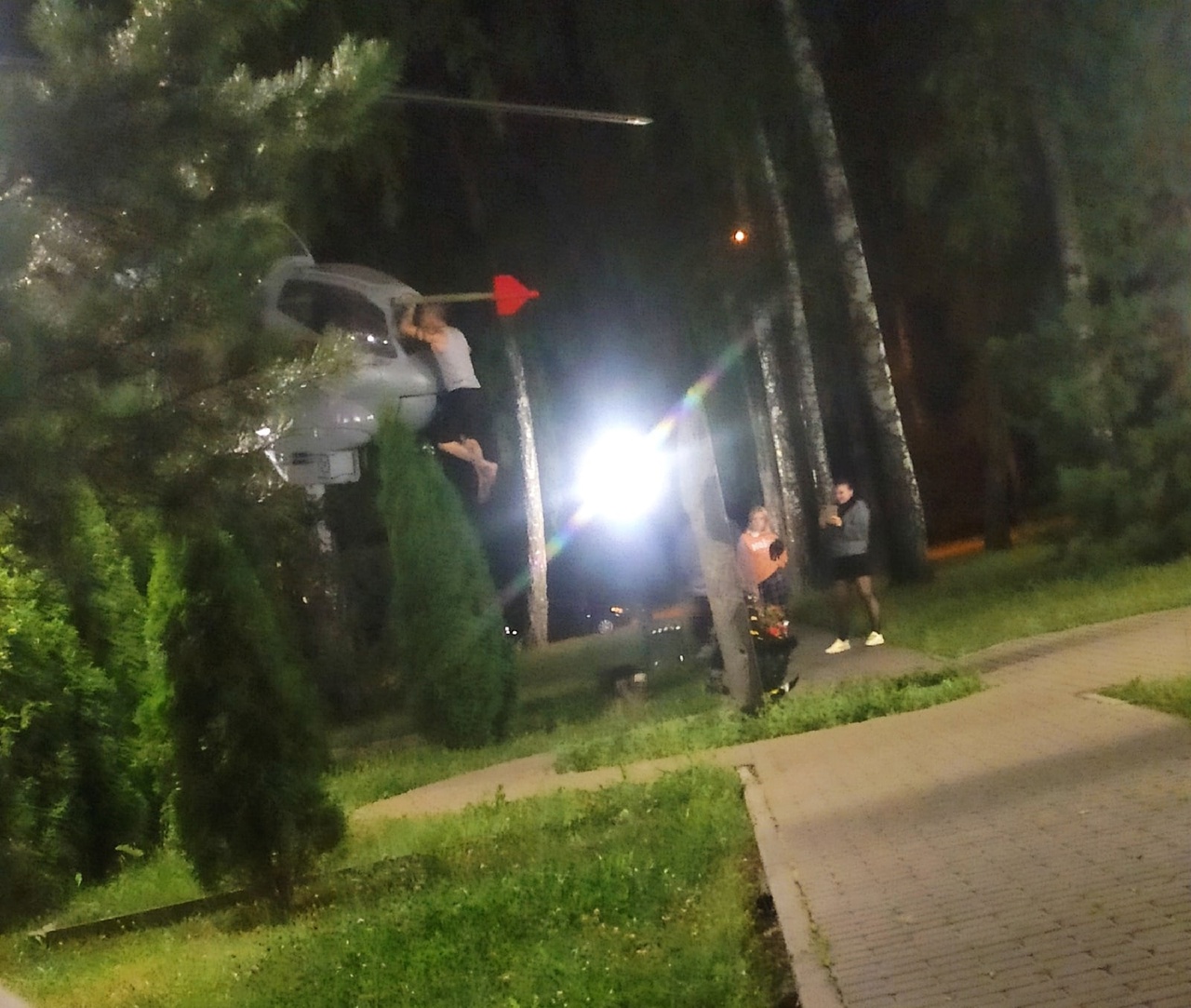 Жителей Новомосковска возмутили «спортивные упражнения» хулиганов в Парке Памяти и Славы