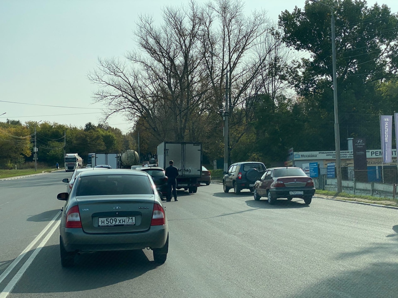 Из-за ДТП в Туле на Новомосковском шоссе образовалась пробка 